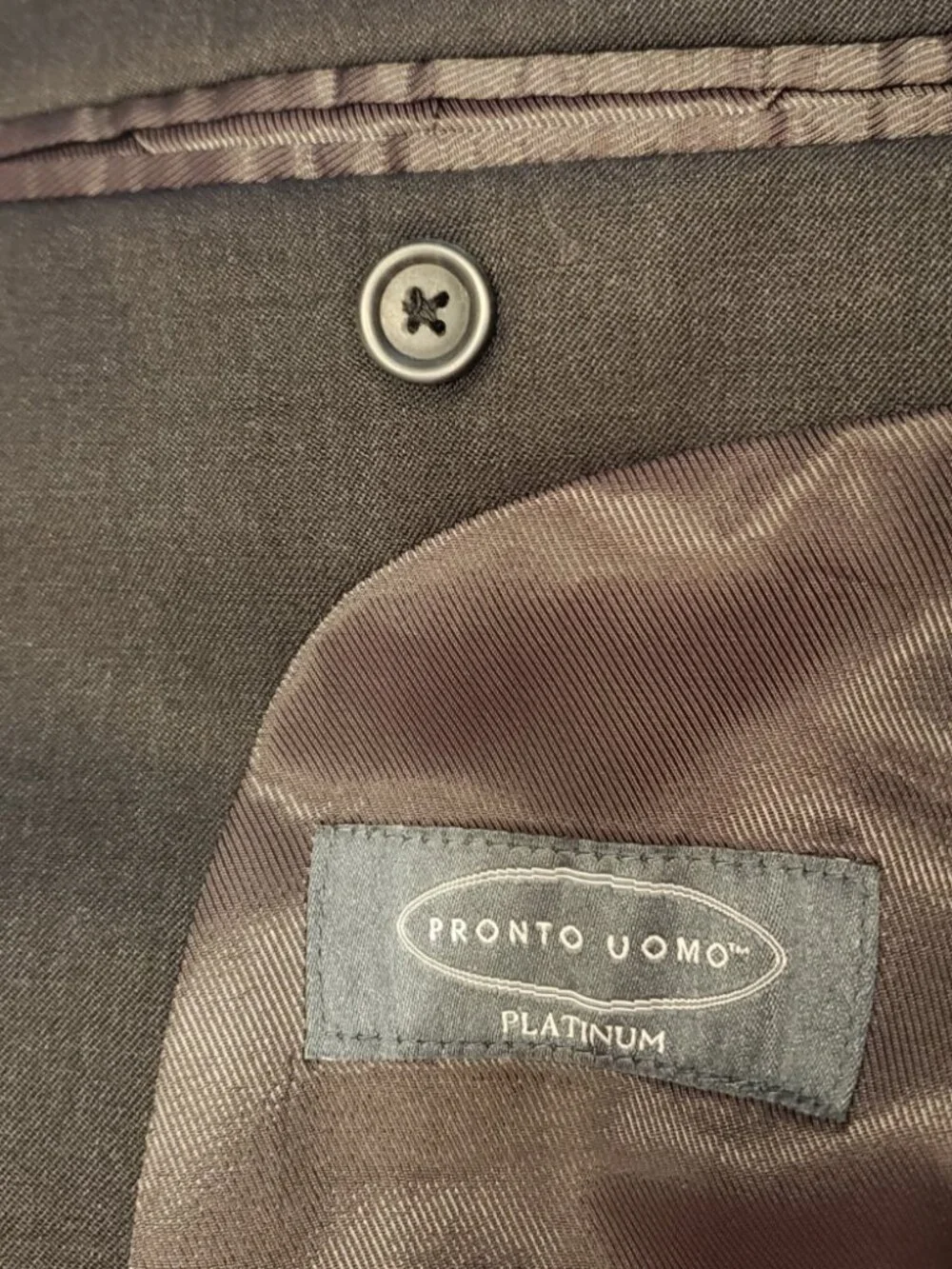 Pronto Uomo Platinum Black Suit Jacket Blazer 40R 2 Button Double Vent